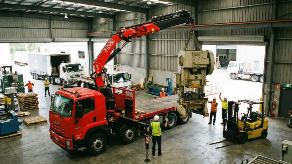 transladar maquinaria con grua